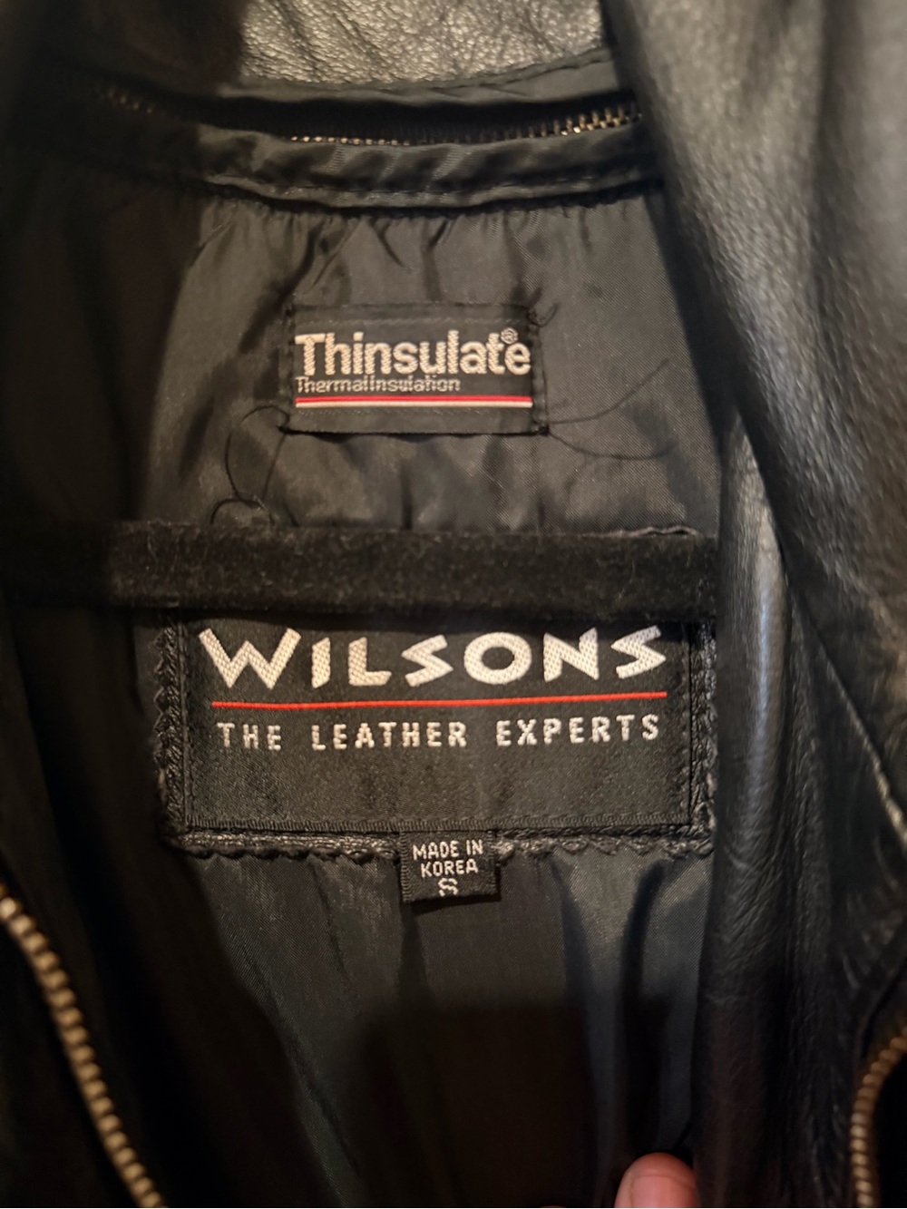 Wilson’s black leather deadstock 80s jacket with Textured Sleeves (S) NWOT - Picture 11 of 11